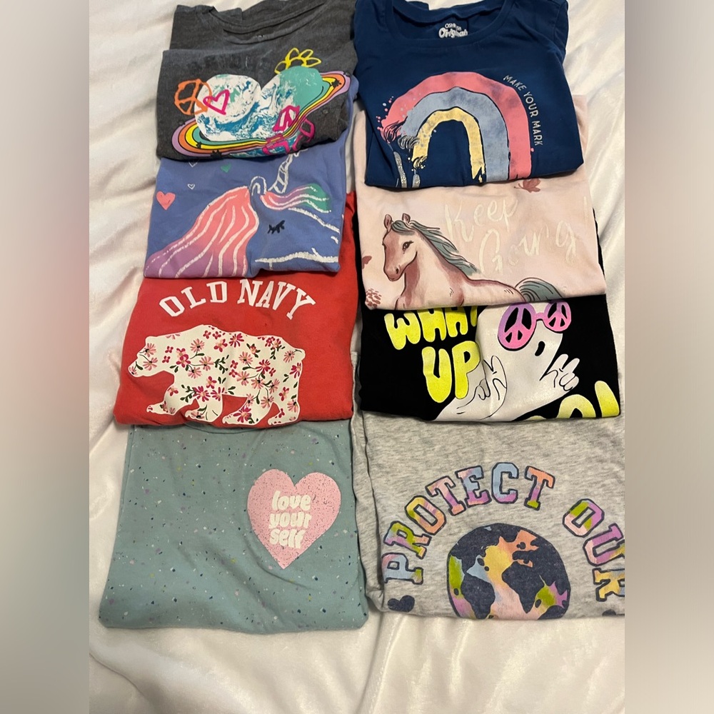 Girls L size 10/12 T-Shirts. 8 total. used clothes